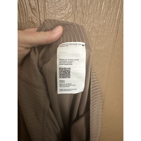 Prana Luxara Rib Flare‎ Cropped Leggings Carob Size Medium Ribbed Casual Light - Picture 6 of 7